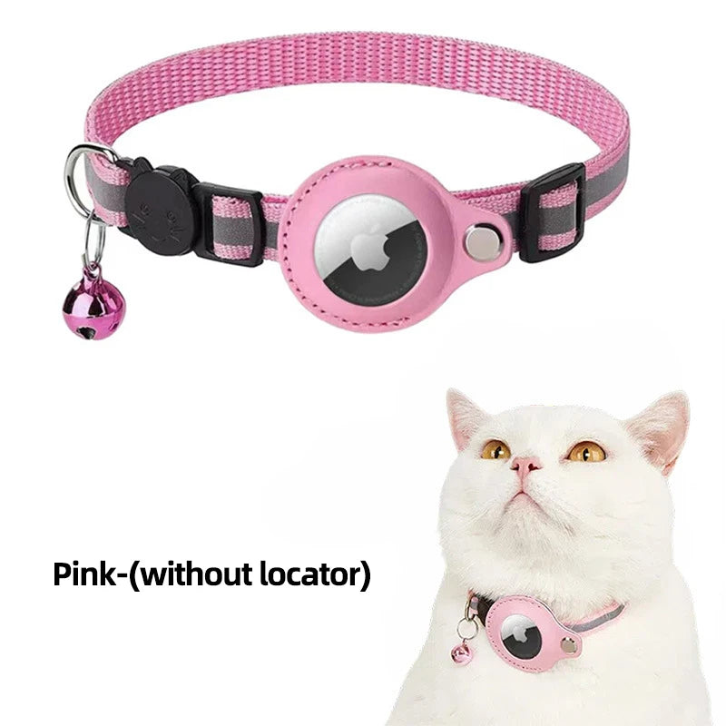 Airtag Reflective Pet GPS Collar with Bell Real-Time Tracker for Dogs Cats Puppy Necklace Outdoor Tracking Pet Supplies