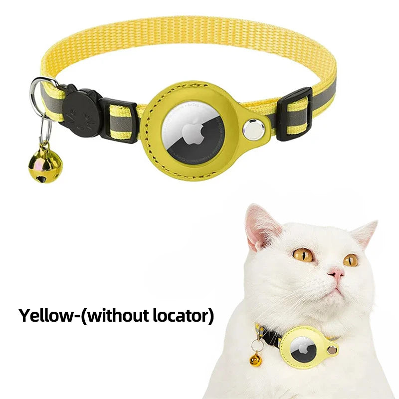Airtag Reflective Pet GPS Collar with Bell Real-Time Tracker for Dogs Cats Puppy Necklace Outdoor Tracking Pet Supplies