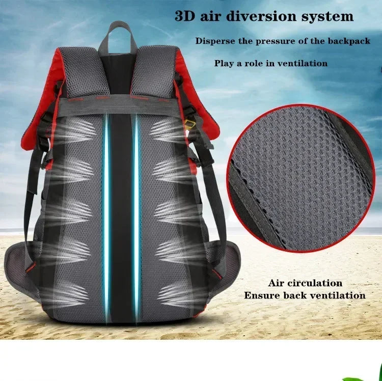 36-55L  Men Women Outdoor Fishing Bags Waterproof Travel Trekking Backpack Climbing Hiking Camping Rucksack Tactical Sports Bags