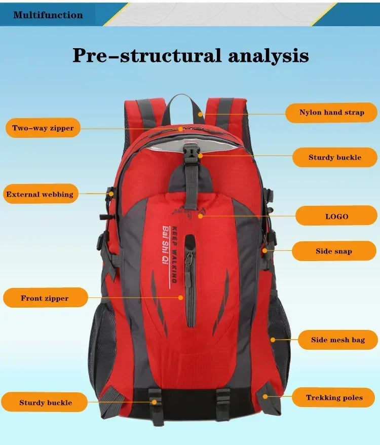 36-55L  Men Women Outdoor Fishing Bags Waterproof Travel Trekking Backpack Climbing Hiking Camping Rucksack Tactical Sports Bags