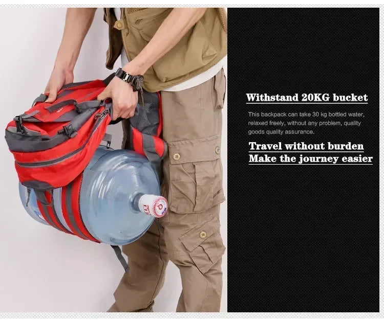 36-55L  Men Women Outdoor Fishing Bags Waterproof Travel Trekking Backpack Climbing Hiking Camping Rucksack Tactical Sports Bags