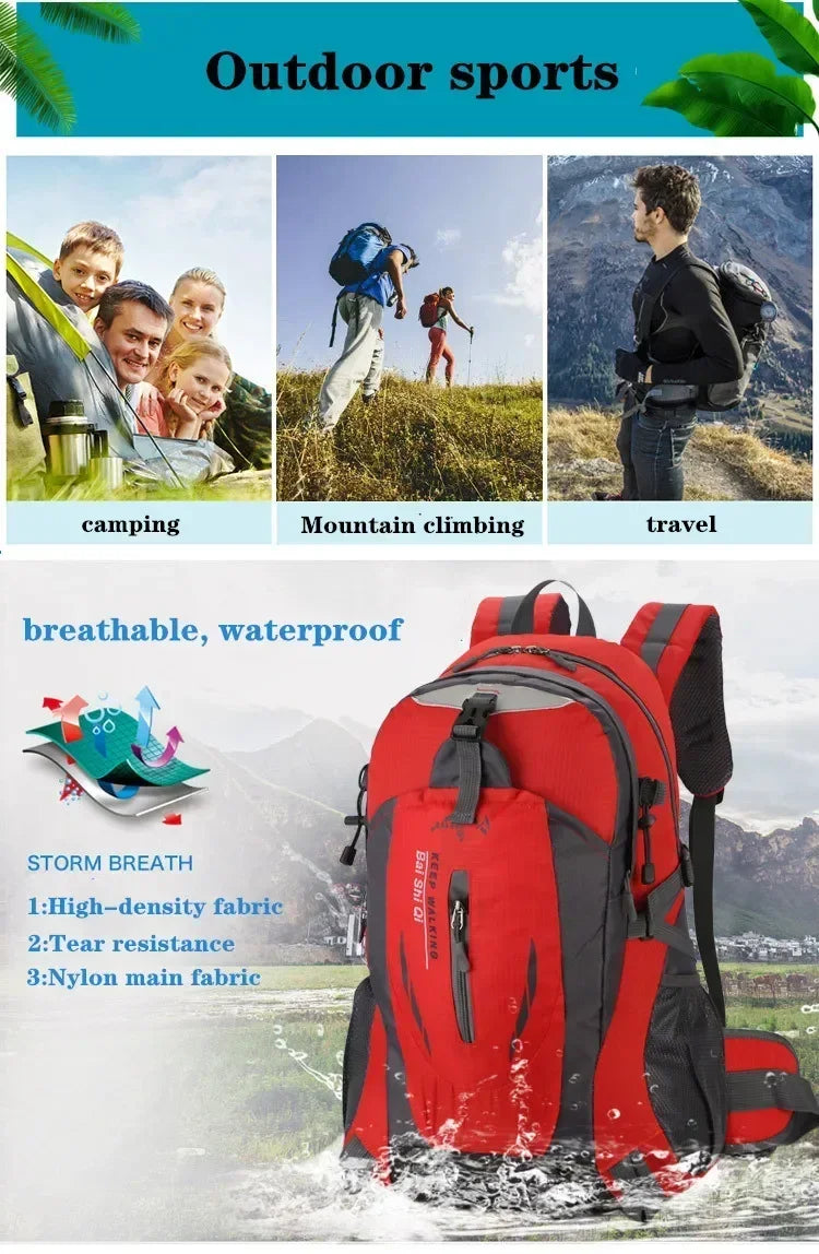 36-55L  Men Women Outdoor Fishing Bags Waterproof Travel Trekking Backpack Climbing Hiking Camping Rucksack Tactical Sports Bags